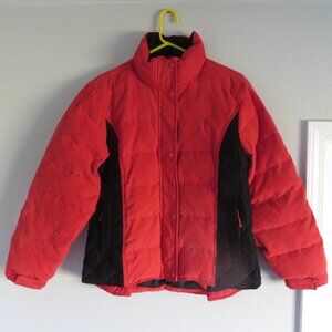 Outback women's red/black down/puffer jacket/coat size M
